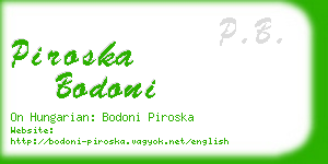 piroska bodoni business card